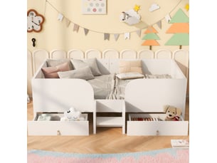 Lit avec rangement 90x200 cm REDOM coloris blanc