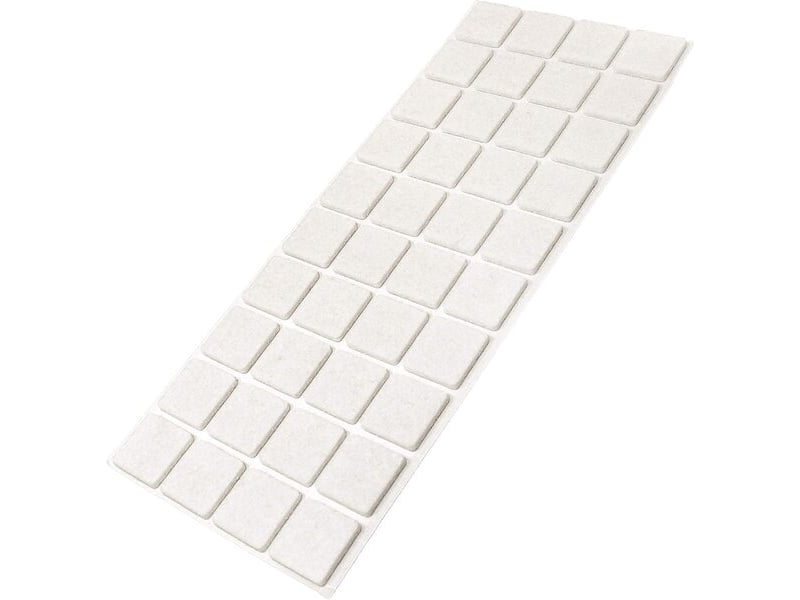  Jeu de 40 patins en feutre carrés blancs 25x25 mm, protecteurs autocollants anti-rayures de 3,5 mm de hauteur  - Conforama E
