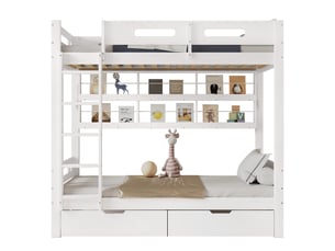 Lit superposé 2x90x200 cm MODENVIE   coloris blanc