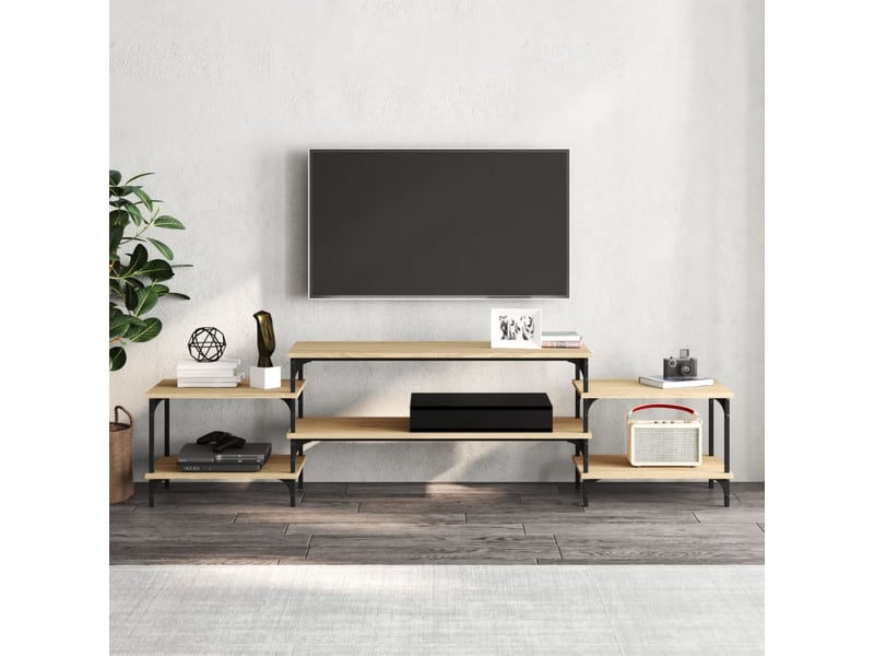  Meuble tv - banc tv - meuble de rangement chêne sonoma 197x35x52 cm bois d'ingénierie  - Conforama C