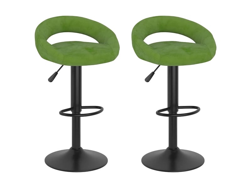  Lot de 2 tabouret de bar, chaise de bar vert clair velours shl4282  - Conforama A