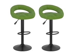 Lot de 2 tabouret de bar, chaise de bar vert clair velours shl4282