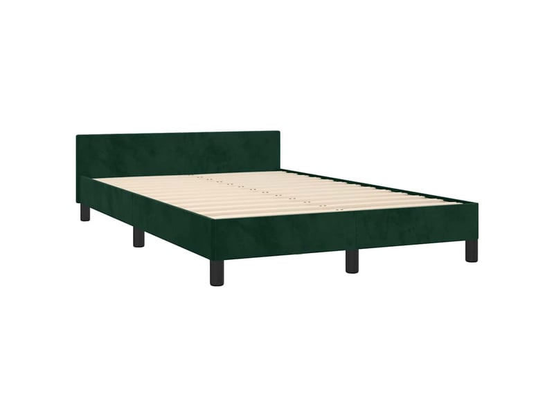  Lit double- lit adulte -  cadre de lit sans matelas vert foncé 120x190 cm velours  - Conforama B