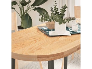 Dessus de table, plateau de table 120x60x4 cm bois de chêne massif ovale cf33313