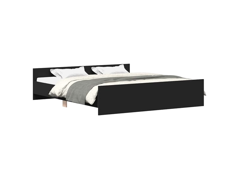  Lit double- lit adulte -  cadre de lit sans matelas noir 200x200 cm  - Conforama A