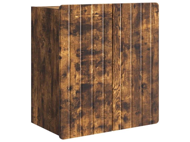  Armoire murale salon, meuble de rangement chêne fumé 59 x 31 x 64 cm bois d'ingénierie  - Conforama A