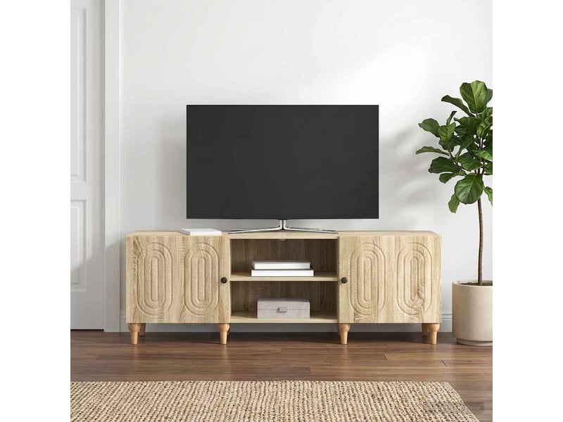  Meuble tv - banc tv - meuble de rangement 150 x 31 x 50 cm chêne sonoma bois d'ingénierie  - Conforama B