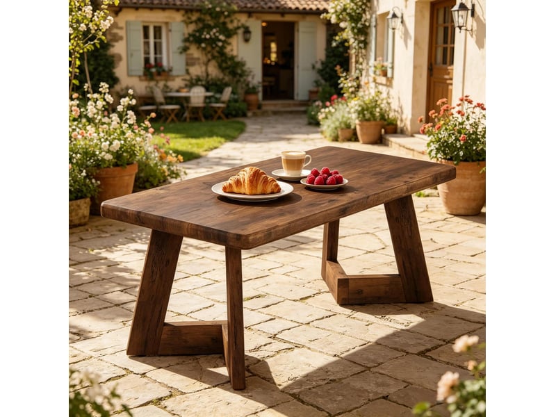  Table basse rectangulaire 120x60x51 cm en panneau de particules brun  - Conforama E