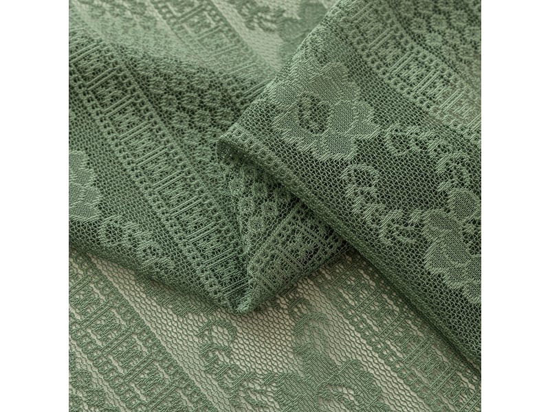 Rideau voilage bohème en dentelle 150 × 175 cm, ourlet volanté, finition à volants, poche passe-tringle, rideau décoratif pour chambre et cuisine - Conforama E