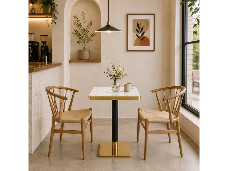  Table à manger carrée,60x60 cm,2 à 4 personnes,mdf,blanc effet marbre  - Conforama E