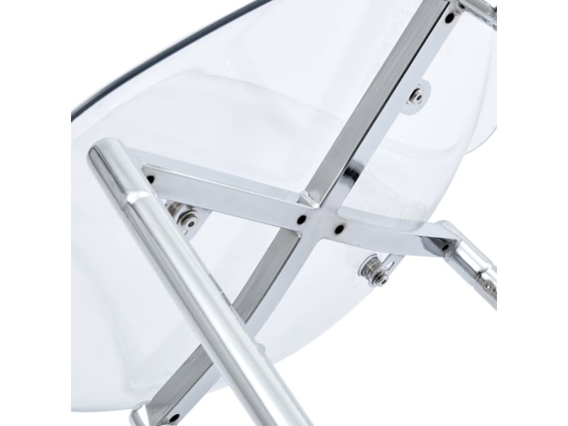 Tabourets de bar transparents - lot de 2 - piètement métal noir et argenté - design cuisine et salle à manger - Conforama D