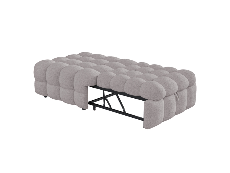  Lit en teddy gris 76x183 cm  - Conforama A