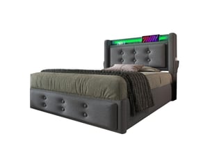 Lit coffre 90x200 cm VIVRYN coloris gris