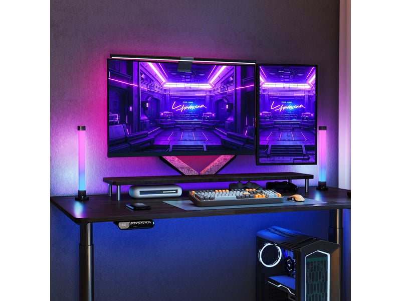  Ensemble de lampes de table avec télécommande bluetooth, synchronisation musicale et minuterie, blanc  - Conforama C