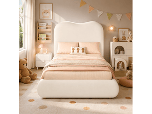 Lit coffre 90x200 cm <strong>HAVRYA</strong>  <strong></strong> coloris beige