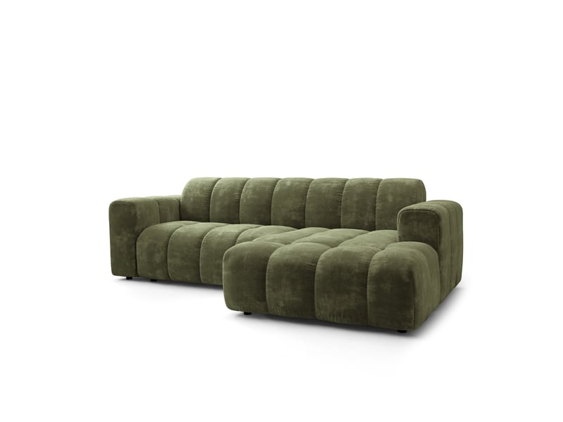  Canapé d'angle tisi, tissu chenille vert  - Conforama A