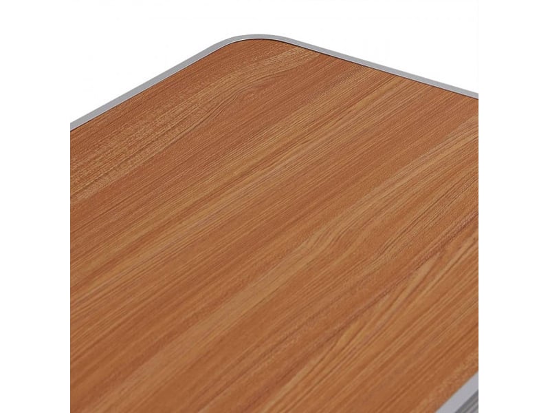  Table de camping pliante 70x50x60 cm chêne, aluminium fer et mdf, portable avec poignée de transport  - Conforama D