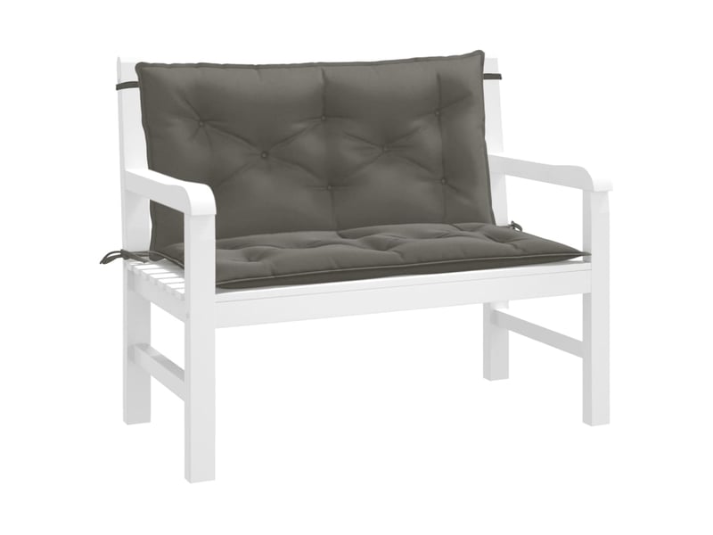  Lot de 2 coussins de banc de jardin, coussins d'assise gris foncé mélangé tissu cf58661  - Conforama B