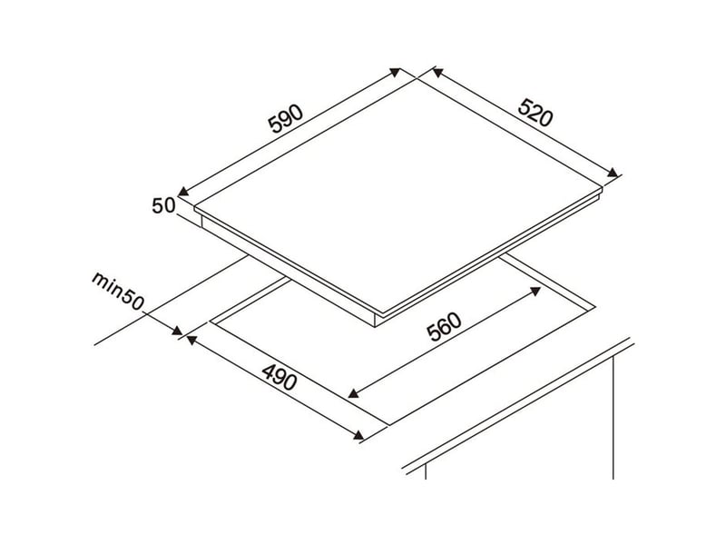  Table induction 4 zones 7200w vitrocéramique noir avec boost OCEATI4Z7B - Conforama D