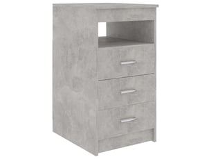 Armoire de rangement bureau, armoire à tiroirs gris béton 40x50x76 cm bois d'ingénierie