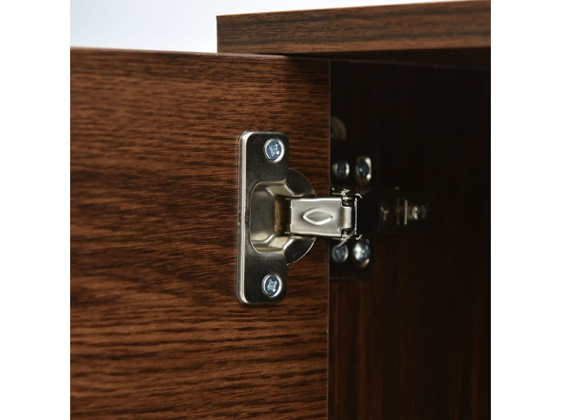  Meuble tv 170 cm en bois, moderne, 2 portes, pieds métal, finitions dorées - élégant  - Conforama E