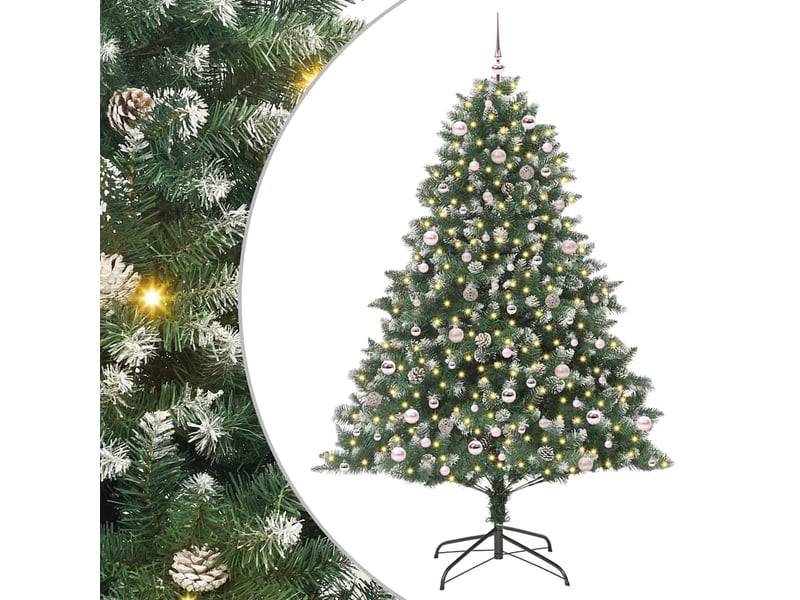  Sapin de noël, arbre de noël artificiel vert 240 cm pvc, plastique et acier cf61487  - Conforama A