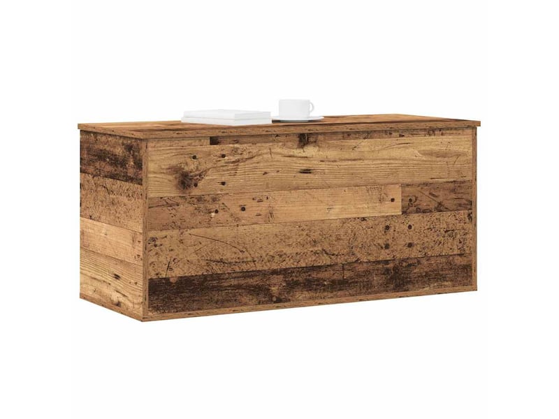  Boîte de rangement, coffre de rangement bois ancien 100x42x46 cm  - Conforama C