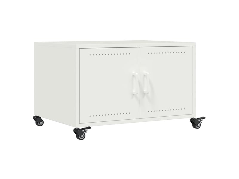  Table basse - table de salon - table à thé blanc 68x50x43,5 cm acier  - Conforama A