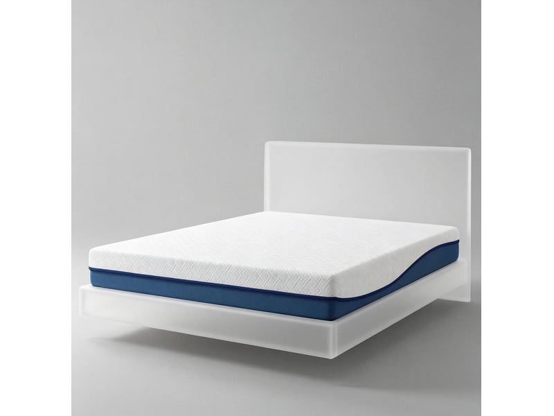  Matelas double à mémoire de forme 160x200 cm – blanc et bleu-vert – housse lavable, soutien équilibré  - Conforama D