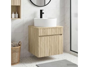 Meuble de lavabo mural, rangement salle de bain chêne sonoma 49x44.5x65 cm
