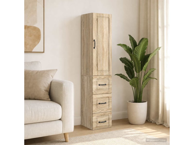  Ensemble de meubles 2 pcs, rangement de salon 33 x 34,5 x 87 cm bois d'ingénierie shl9589  - Conforama B