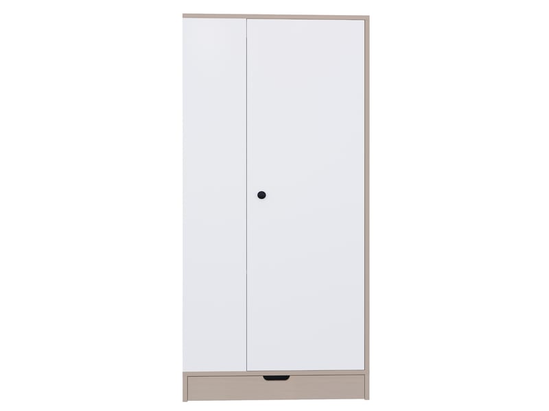  Armoire 1 porte avec étagères et tiroirs, bois et blanc, 70 x 40 x 170 cm  - Conforama A
