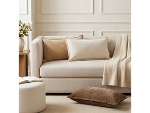 Lot de 12 housses de coussin houten taupe 40 x 80 cm tissu chenille cf49015