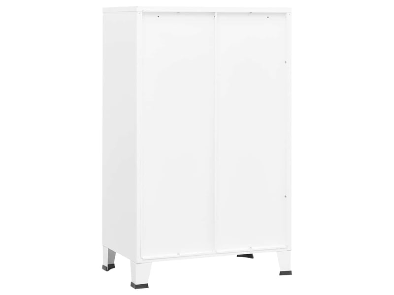  Coffre de rangement, boîte de rangement de rangement industriel blanc 70x40x115 cm métal  - Conforama E