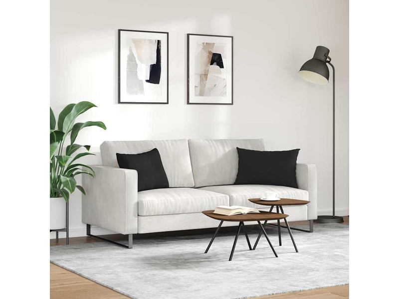  Lot de 2 coussins de canapé, coussins décoratifs tissu noir 60 x 40 cm cf58919  - Conforama D