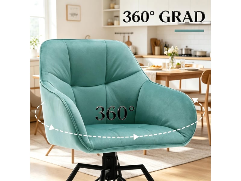  Lot de 2 chaises de salle à manger pivotantes en velours turquoise T5828P512023 - Conforama C