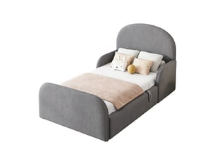 Lit simple 90x200 cm    coloris gris