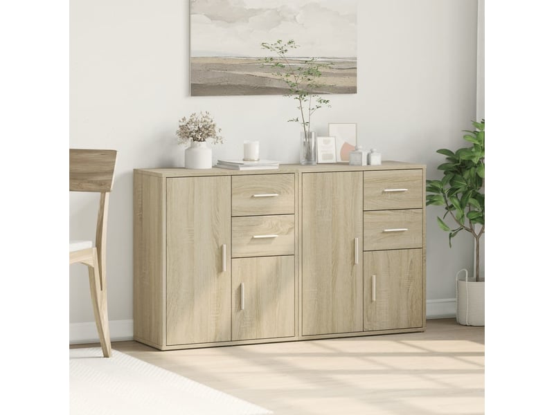  Buffets 2 pcs - bahut - meuble de rangement chêne sonoma 60x31x70 cm bois d'ingénierie  - Conforama C