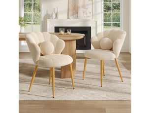 Fauteuil fixe <strong>HAUSS SPOLE</strong> <strong></strong> Tissu bouclette beige vendu Par paire