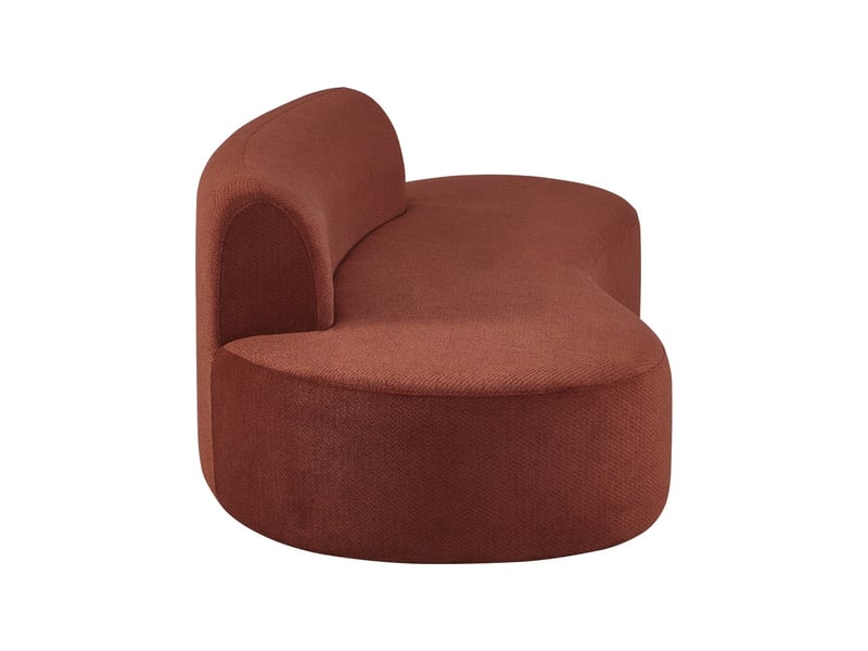 Canapé compressé virgule organique 3 places tissu chenille brique - curv - Conforama E