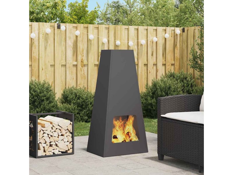  Brasero exterieur, foyer camping noir 50x35x100 cm acier patiné  - Conforama B