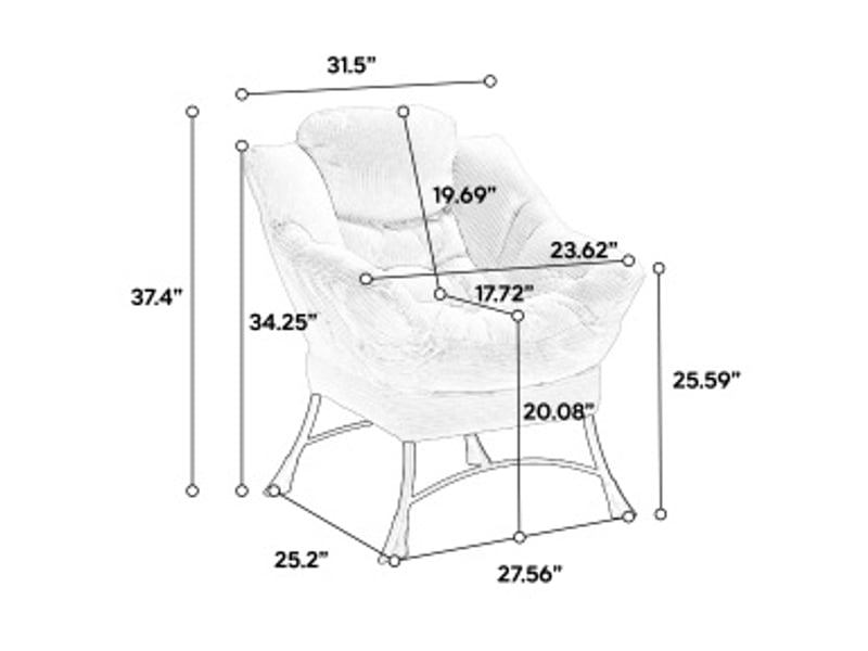  Fauteuil lounge rose avec repose-pieds et poche latérale  - Conforama C