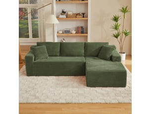 Canapé d'angle modulable avec chaise longue et mousse à ressorts vert 4 places 252,5 × 163 × 65 cm