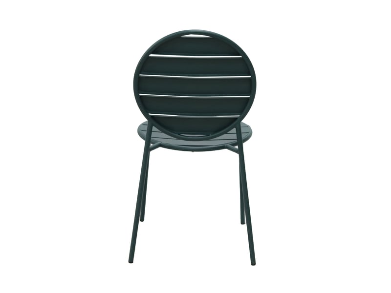  Lot de 2 chaises de jardin dossier rond en métal vert sapin - baca  - Conforama E