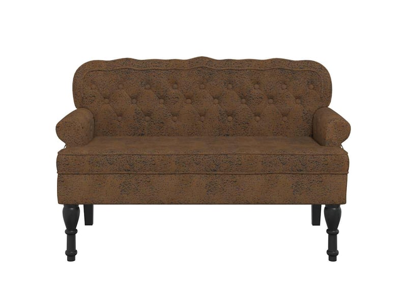  Canapé 2 places avec dossier marron 119,5x64,5x75 cm similicuir daim  - Conforama C