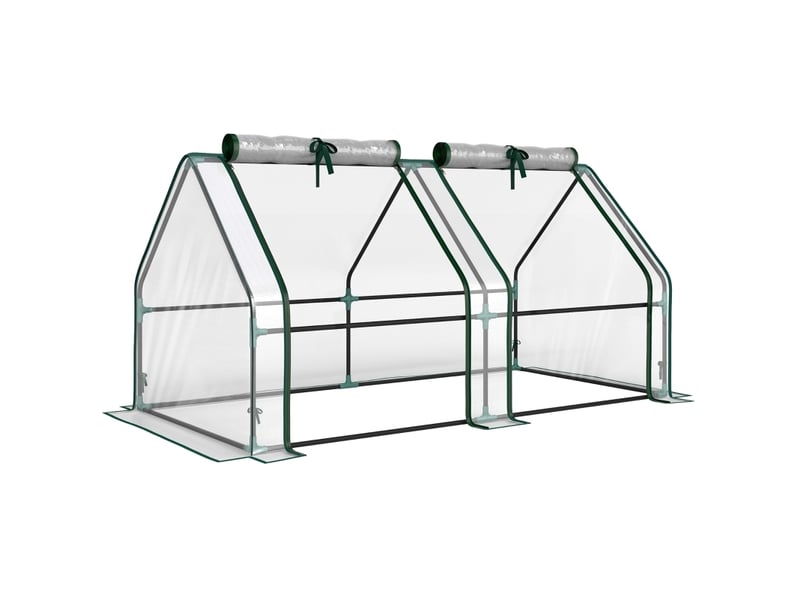  Serre de jardin 180x90x90 cm avec portes enroulables en métal transparent  - Conforama A