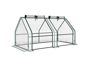Serre de jardin 180x90x90 cm avec portes enroulables en métal transparent