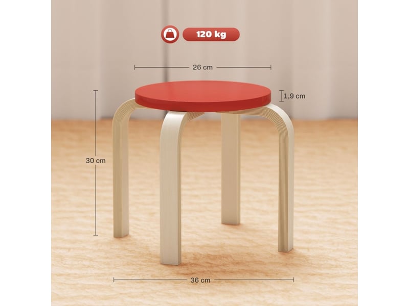 Chaise empilables patins feutre contreplaqué de bouleau laqué multicolore  - Conforama C