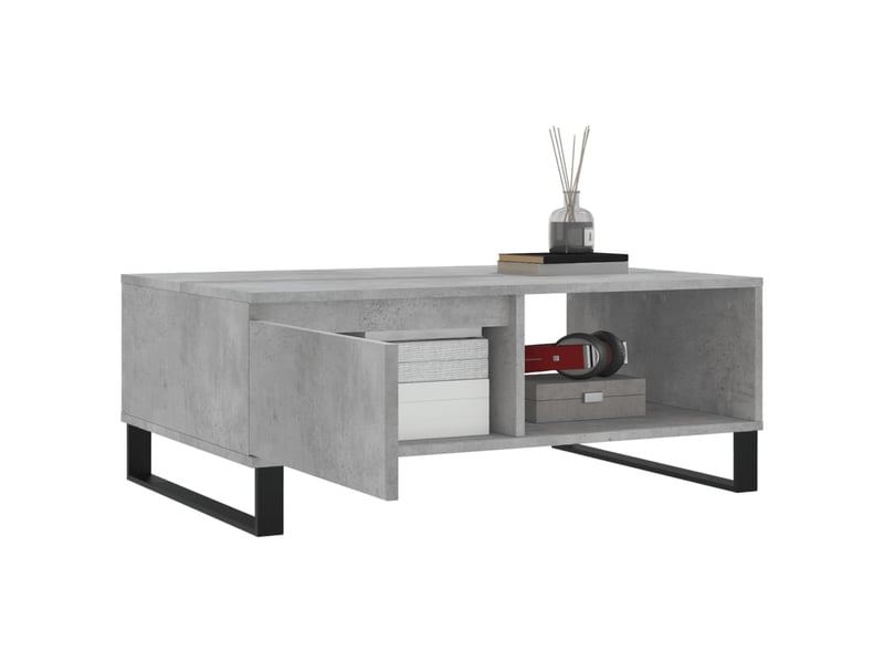  Table basse rectangulaire | table de salon gris béton 90x60x35 cm bois d'ingénierie shl5894  - Conforama D