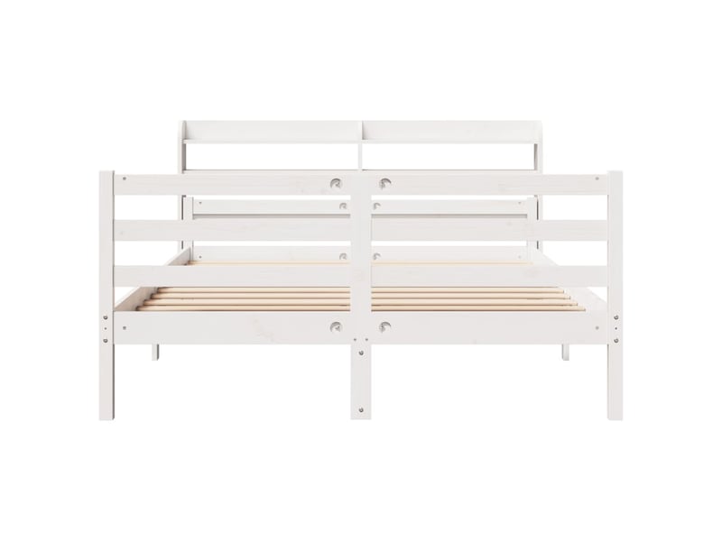  Lit double- lit adulte -  cadre de lit avec tête de lit sans matelas blanc 140x200 cm  - Conforama C